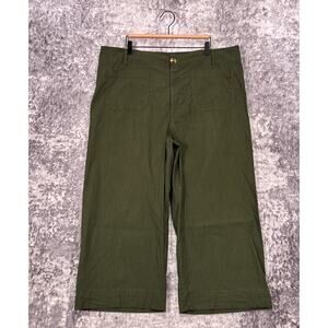 Maeve Olive Wide-Leg Utility Pants